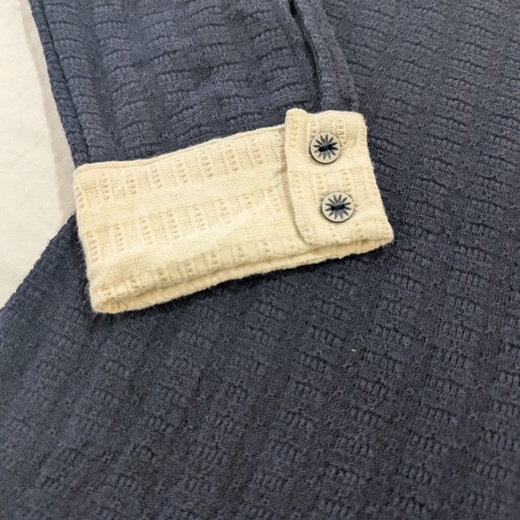 Anthropologie Pilcro Navy Cream Coastal Tunic Top  Nautical Quiet Luxury Medium - Picture 3 of 11